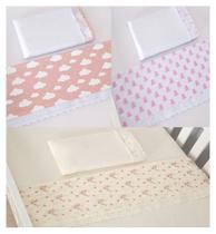 Kit 3 Jogos de Lençóis Mini Berço 9 peças Nuvem, Ted e Amarilys Kit 3 Jogos de Lençóis Mini Berço 9 peças Nuvem, Ted e Amarilys