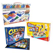 Kit 3 Jogos de Tabuleiro Hora do Rush + Quem é Você + Cuca Legal