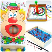 Kit 3 Jogos Festa Junina Acerte o Alvo + Argolas + Pescaria