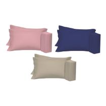 Kit 3 Jogos Lençol Queen 3 Pçs 100% Algodão Fine - Edromania