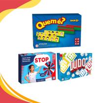 Kit 3 jogos quem e quem + ludo + stop pais e filho Kit 3 jogos quem e quem + ludo + stop pais e filho