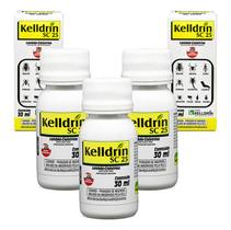 KIT 3 Kelldrin Sc 25 Mata Baratas Aranhas Escorpiões Traça Pulga 30ml Inseticida Poderoso Concentrado