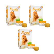 Kit 3 Keratin Dog Suplemento Vitamínico para Cães Botupharma 210g