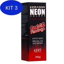 Kit 3 Keraton Neon Colors Cosmic Flamingo 100G