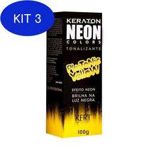 Kit 3 Keraton Neon Colors Plutonic Yellow 100G