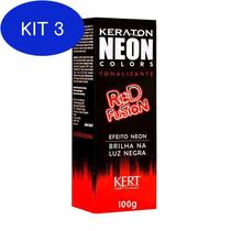 Kit 3 Keraton Neon Colors Red Fusion 100G