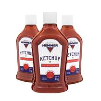 Kit 3 Ketchup Tradicional Hemmer sin gluten squeeze 1kg Cada
