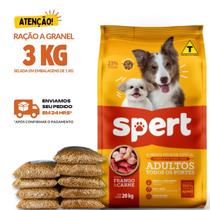 Kit 3 KG Ração Cachorro Spert Cães Premium Especial Adultos Todos Os Portes Granel