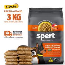 Kit 3 KG Ração Cachorro Spert Cães Premium Life Adultos Todos Os Portes Granel