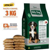 Kit 3 KG Ração Para Cachorro Billy Dog Filhote Refeição Diária Granel