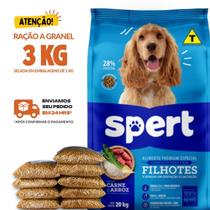 Kit 3 KG Ração Para Cachorro Spert Cães Premium Especial Filhotes Granel