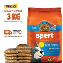 Kit 3 KG Ração Para Cachorro Spert Cães Premium Filhotes Granel