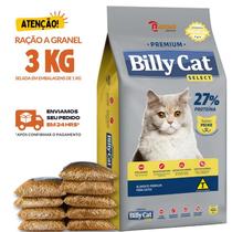 Kit 3 KG Ração Para Gato Billy Cat Select Gatos Adultos Peixe Granel
