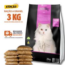 Kit 3 KG Ração Para Gato Nutribig Peixe Granel