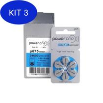 Kit 3 Kit 18 Pilhas Baterias Aparelho Auditivo Power One 675