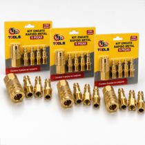 Kit 3 Kit Conjunto De Engates Rápido Metal 5 Peças Uso Versátil Engate Pino Mangueira Jardim Pressão Kit 3 Kit Conjunto De Engates Rápido Metal 5 Peças Uso Versátil Engate Pino Mangueira Jardim Pressão