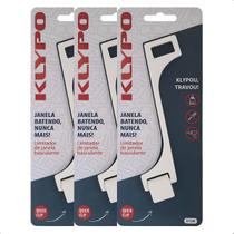 Kit 3 Klypo Limitador Trava Janela Basculante Branco 13cm