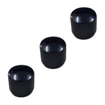 Kit 3 Knob Baixo Guitarra Metal Sem Parafuso KB01 Preto