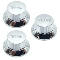 KIT 3 Knob Plástico Tone Guitarra Strato PSTT + PSVV Cromado KIT 3 Knob Plástico Tone Guitarra Strato PSTT + PSVV Cromado