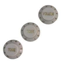 Kit 3 Knob Strato Volume Tone Tone Plástico ABS Branco Kit 3 Knob Strato Volume Tone Tone Plástico ABS Branco