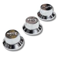 Kit 3 Knob Strato Volume Tone Tone Plástico ABS Cromado