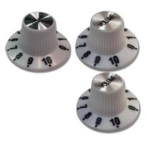 Kit 3 Knob White Guitarra Vintage 2 Volume 1 Tone Branco