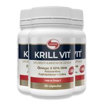 Kit 3 Krill Vit Vitafor Óleo de Krill 30 Cápsulas