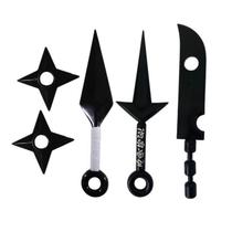 Kit 3 Kunais Ninja Shuriken Borracha Tamanho Real Cosplay Personagens Mangá Geek Presentes Otaku