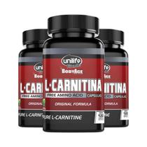 Kit 3 L-Carnitina Pure 475mg 120 Cápsulas - Unilife - Unilife Vitamins