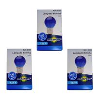Kit 3 Lampada Bolinha Decorativa Colorida Abajur Festa 15WX127V Mini Bulbo Lustre