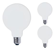 Kit 3 Lâmpada De Filamento Led G80 Leitosa Bivolt 4w
