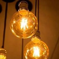 Kit 3 Lâmpada Filamento LED G95 4W E27 Âmbar Retrô Vintage 110V/220V Bivolt