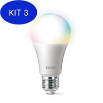 Kit 3 Lampada Inteligente Led Bulbo 10W Bivolt Smart Color -