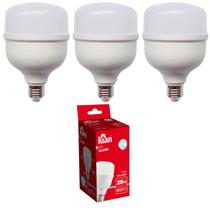 Kit 3 Lâmpada Led 20W Bulbo Forte Boa Iluminação Bivolt Economica