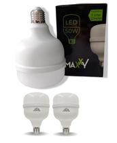 kit 3 Lâmpada LED Bulbo 50W Fria - Maxxy