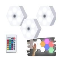 Kit 3 Lampada Led Colmeia Toque Luz Ima Parede Decoração