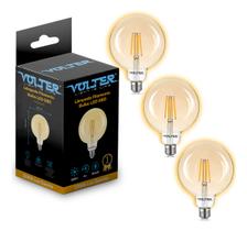 Kit 3 Lâmpada Led Filamento G80 4w Bivolt E27 2200k 360lm Kit 3 Lâmpada Led Filamento G80 4w Bivolt E27 2200k 360lm