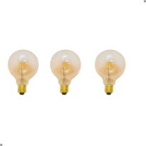 Kit 3 Lâmpada Led Mini Balloon Filamento 4w Âmbar Luminatti