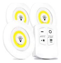 Kit 3 Lâmpada Led Spot Sem Fio Controle Remoto luz
