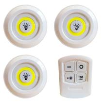 Kit 3 Lâmpada Luminária Led Spot Sem Fio Controle Remoto Cor Branco