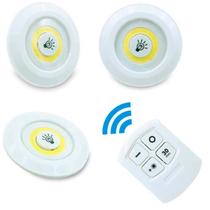 Kit 3 Lâmpada Luminária Led Spot Sem Fio Controle Remoto Cor Branco