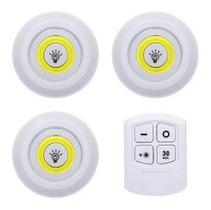 Kit 3 Lampada Luminaria Led Spot Sem Fio Controle Remoto Ful