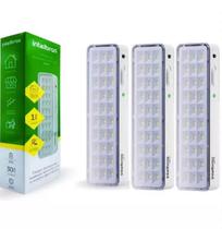 Kit 3 Lâmpada Luminária Luz De Emergência Intelbras 30 Leds Bivolt
