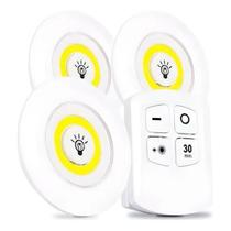 Kit 3 Lâmpada Spot Luminária Luz Led Sem Fio Com Controle Kit 3 Lâmpada Spot Luminária Luz Led Sem Fio Com Controle