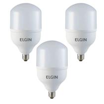 Kit 3 lâmpadas bulbo led elgin 48lsb40fld00 t 40w 6500k branco frio