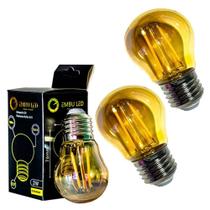 Kit 3 Lâmpadas Filamento Led G45 Vintage Retro Carbono Ambar Cor Da Luz Bivolt