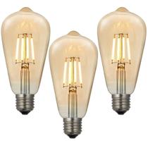 Kit 3 Lâmpadas Filamento Led Vintage ST64 - Bivolt Kit 3 Lâmpadas Filamento Led Vintage ST64 - Bivolt