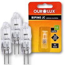 KIT 3 Lampadas Halogena Bipino JC 20w 12v G4 - Ourolux