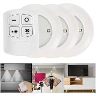 Kit 3 Lâmpadas Iluminação Luminárias Spot Led Adesivo Controle Remoto sem fio Branco Kit 3 Lâmpadas Iluminação Luminárias Spot Led Adesivo Controle Remoto sem fio Branco