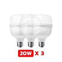 Kit 3 Lâmpadas Led 20W Alta Potência Luz Branca 6500K